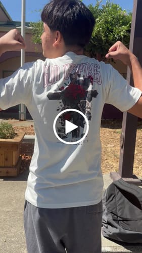 Customer video review of Theophany 'He's Risen' Staple T-Shirt