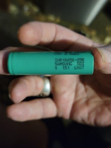 Customer photo review of Samsung 25R 18650 2500mAh 20A Battery
