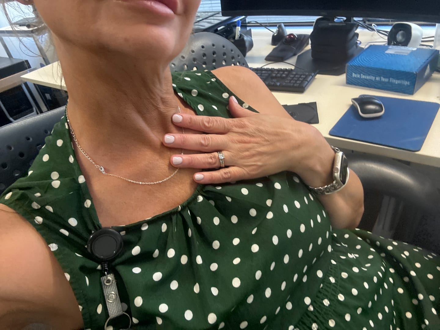 Customer photo review of Sideways Initial Letter Necklace