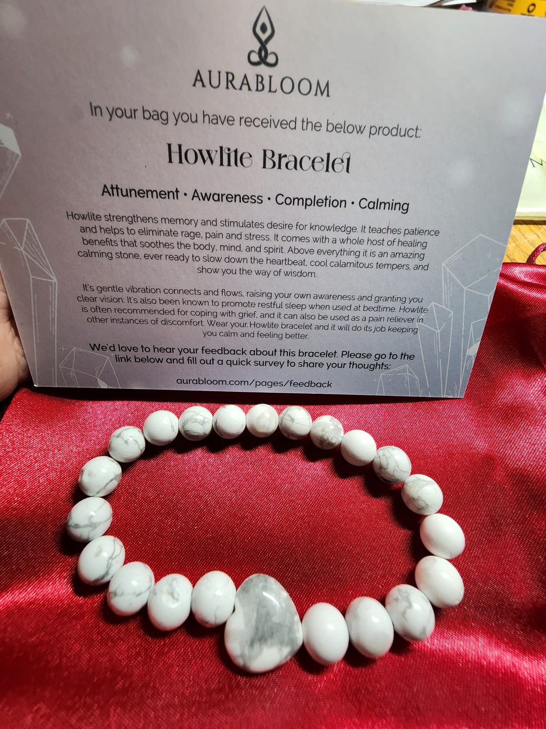 Customer photo review of White Howlite Bracelet