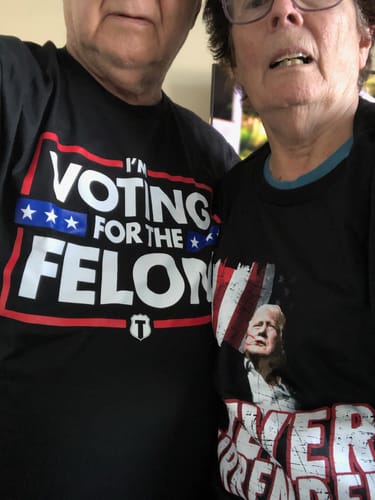 Customer photo review of Voting For The Felon T-Shirt