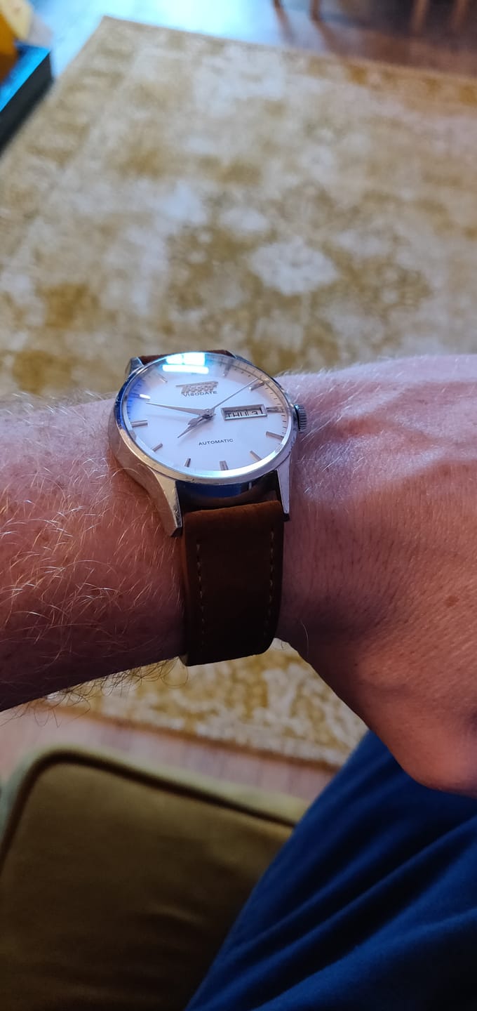 Customer photo review of Suede Watch Strap Premium Hand-made