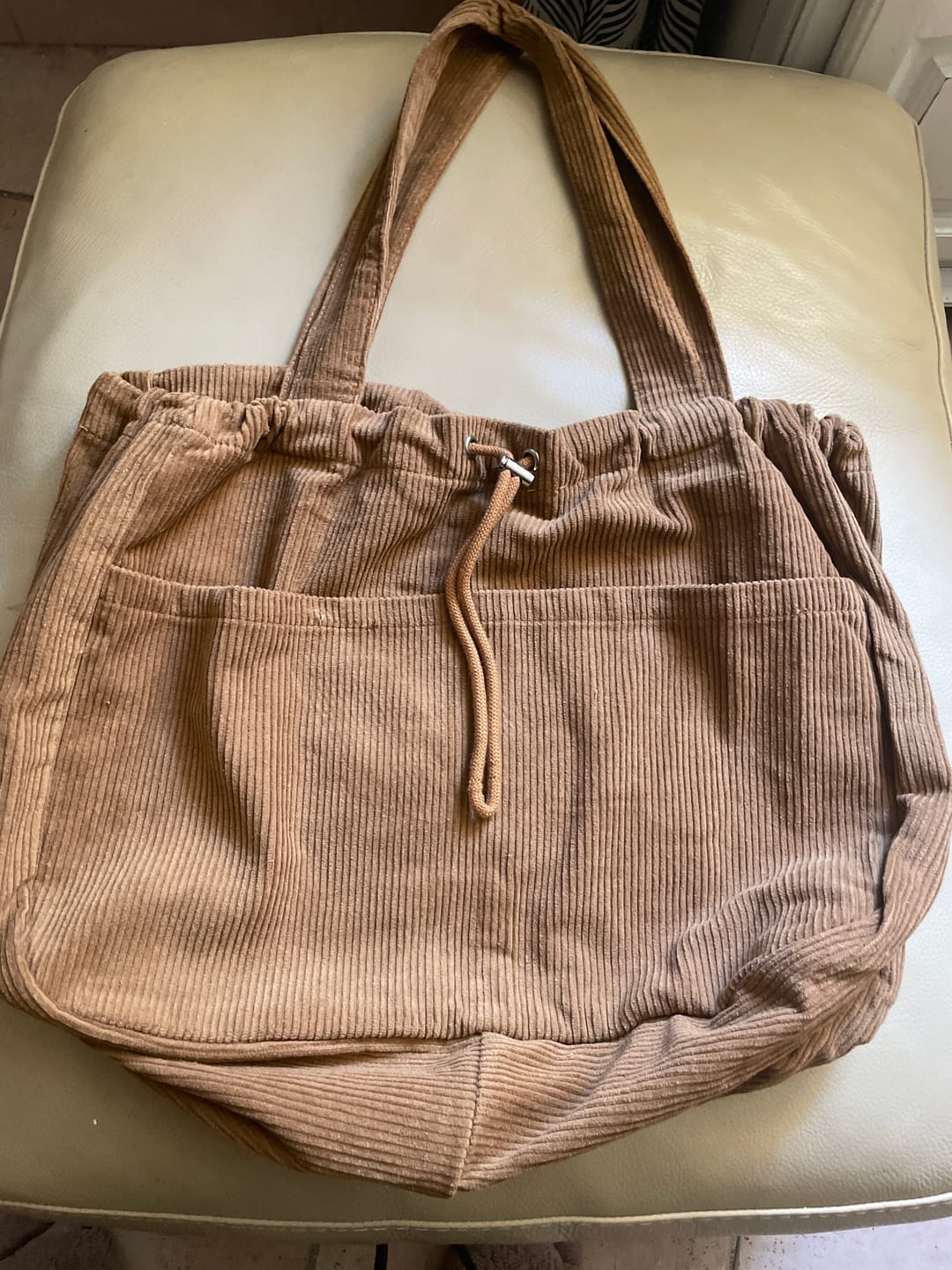 Customer photo review of Vintage Solid Corduroy Large Capacity Shoulder Bag