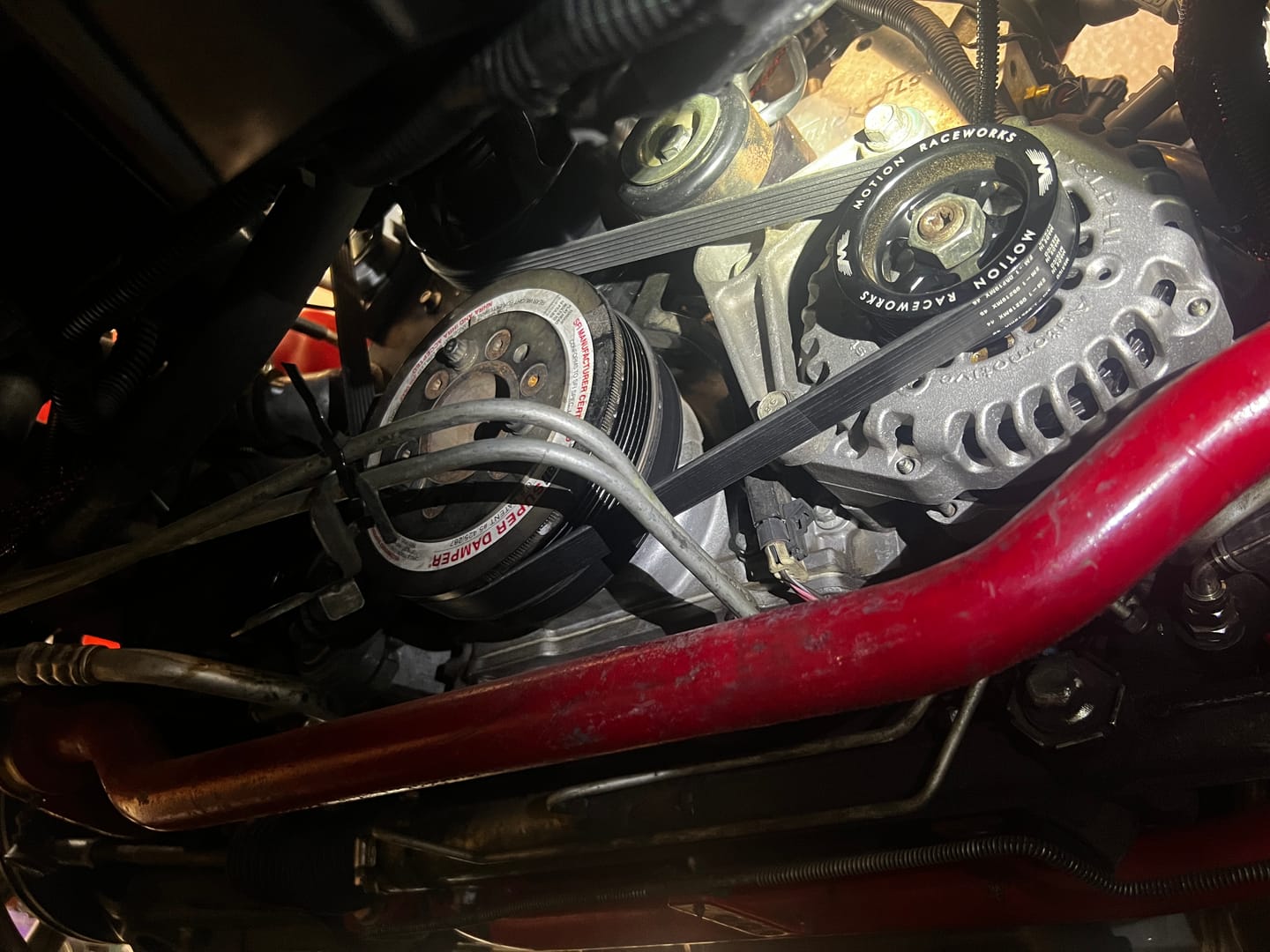 Customer photo review of LS 3" OD Billet Overdrive Alternator Pulley 6 Rib 10-10042