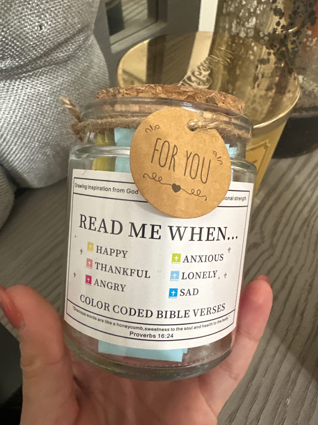 Customer photo review of (GIFTING OFFER) Handmade 90 Day Bible Verses Jar (Comes With Christian Gift Box)