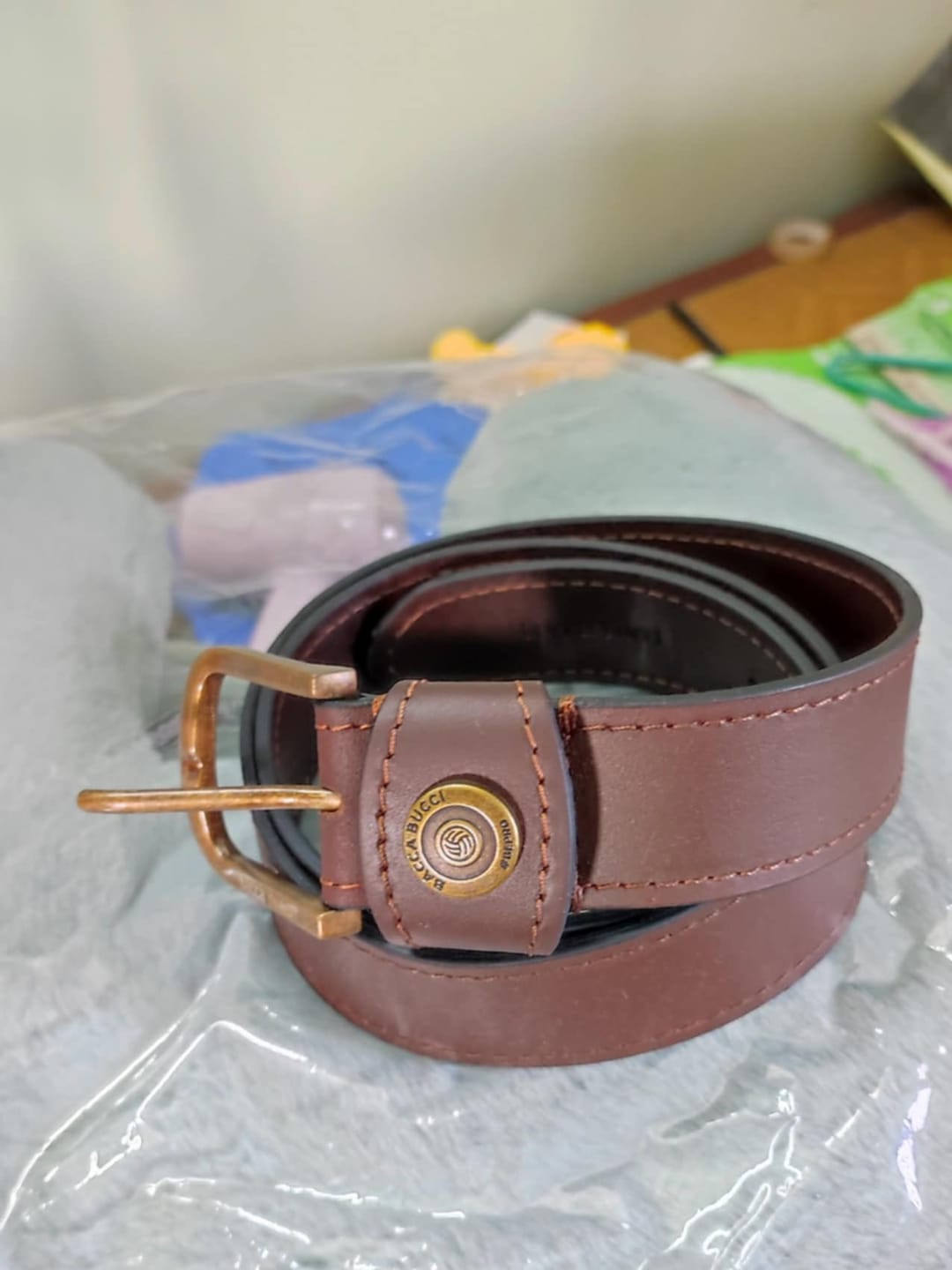 Customer photo review of Bacca Bucci Thick and Rugged Genuine Leather Casual jeans Belt for Men