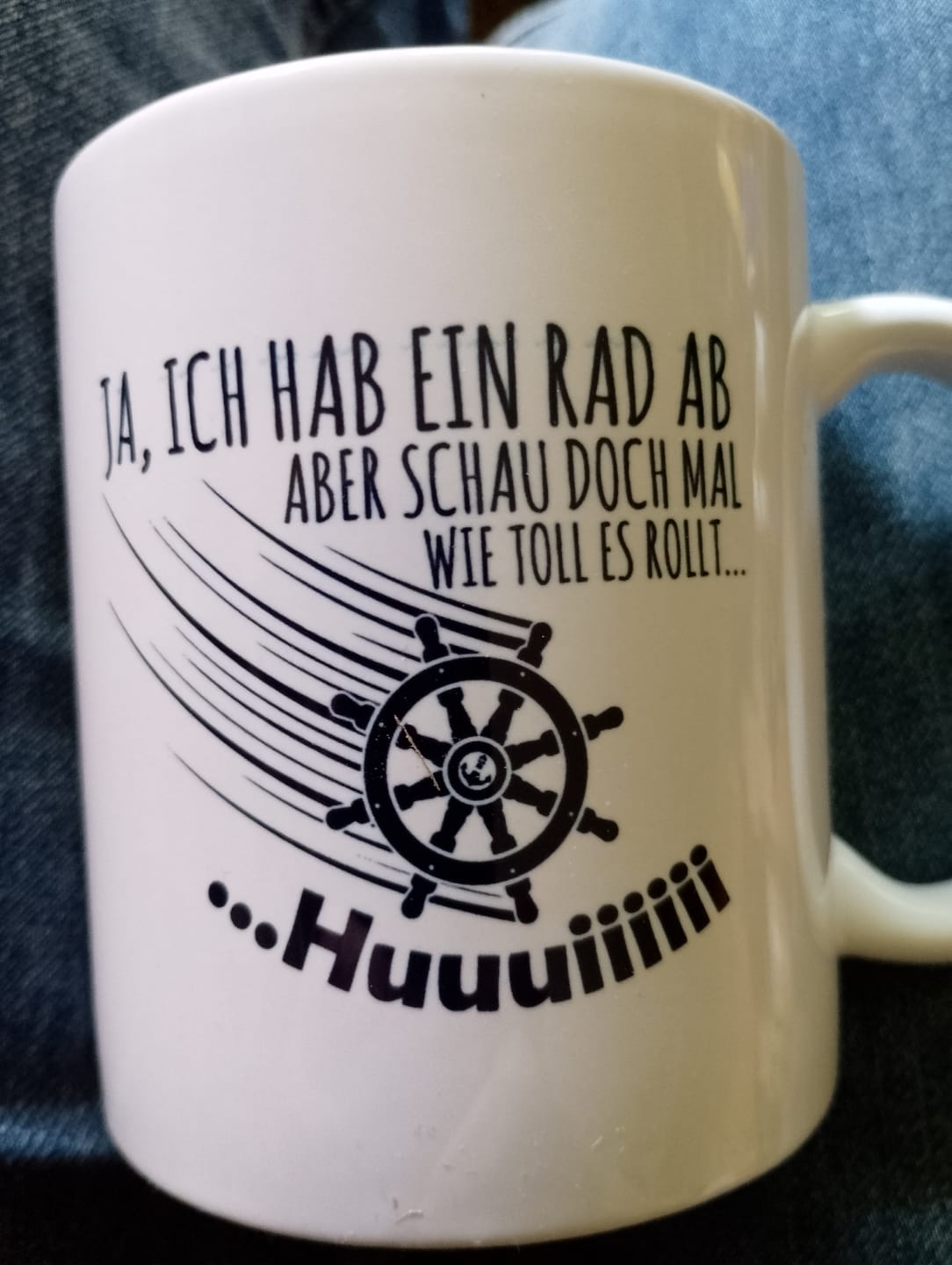 Customer photo review of Rad ab, huuuiii  · Keramik Tasse weiß
