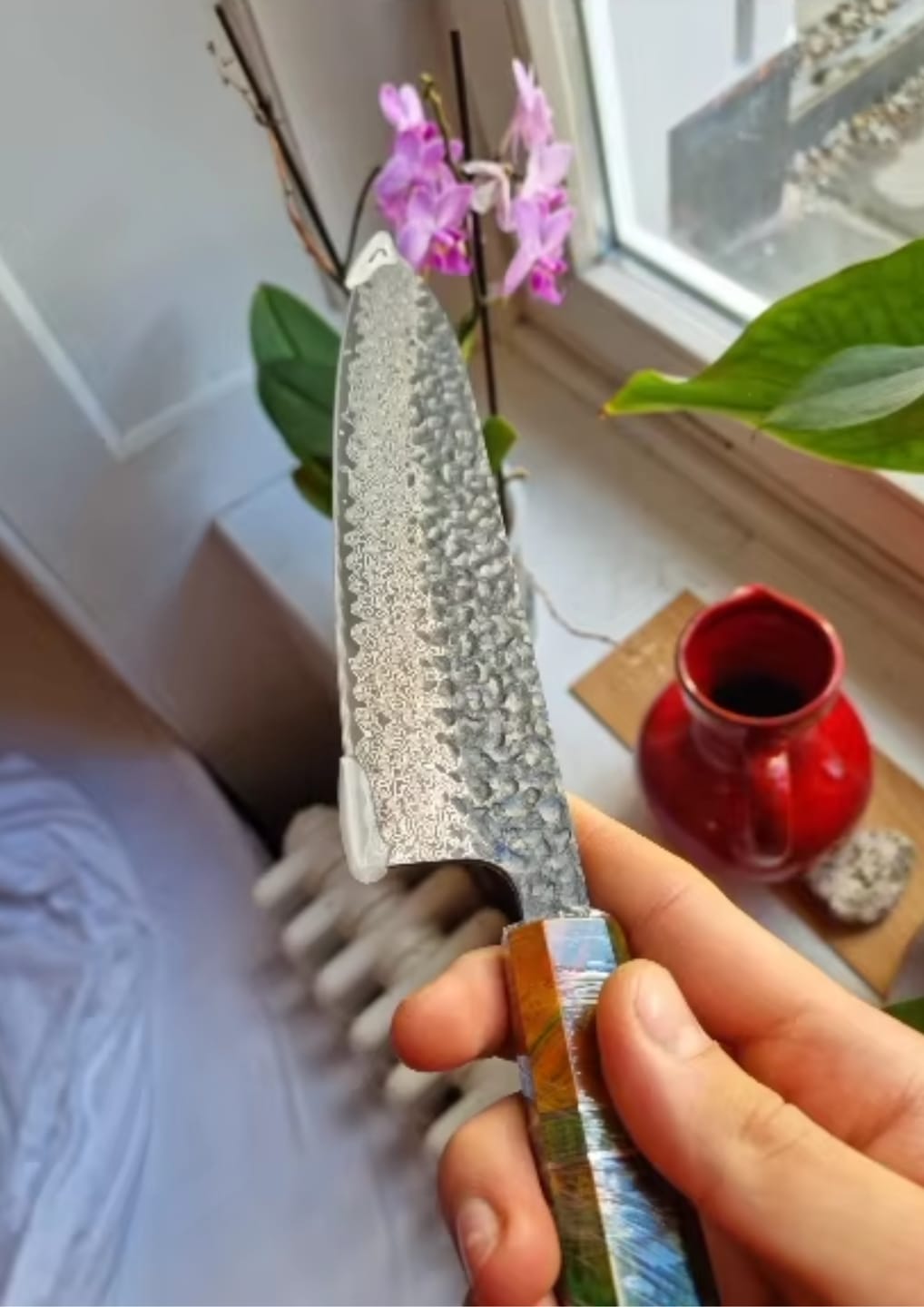 Customer photo review of Kazeshimo (風霜) - Japanese Damascus Steel Chef's Knife (8 inch)