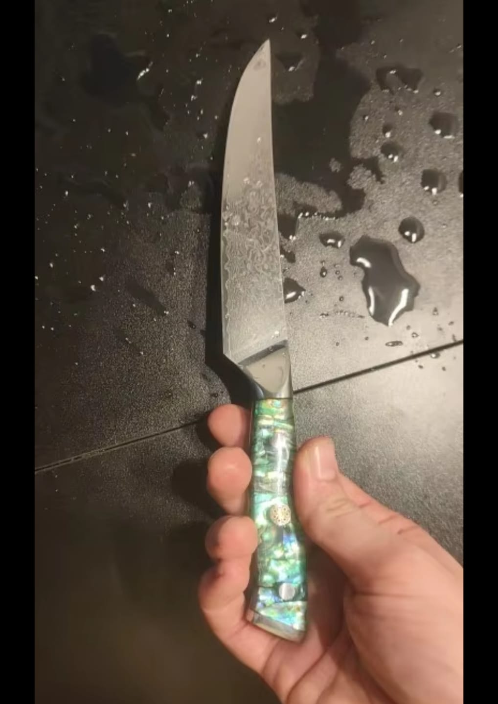 Customer photo review of Hikari (光) - Japanese Damascus 6 inch Utility Knife