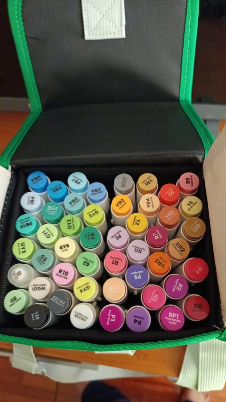 Customer photo review of Ohuhu - Set 48 Marcadores al Alcohol Honolulu A Doble Punta