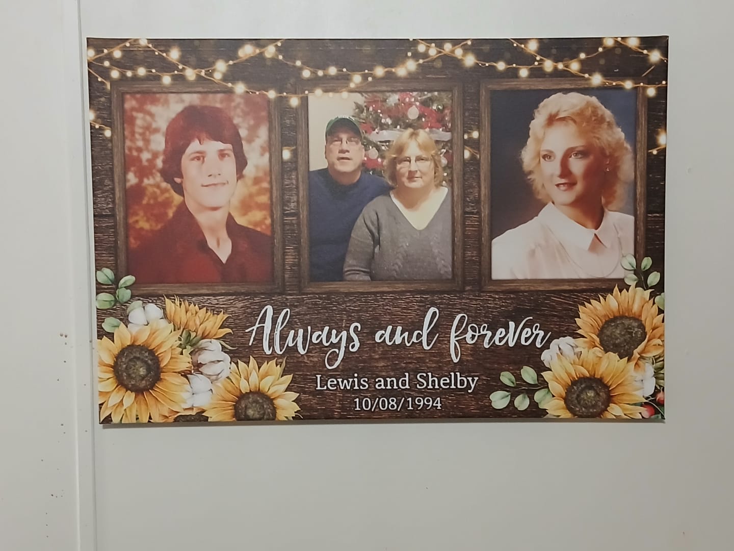 Customer photo review of Personalized Photo Canvas Prints, Custom Photo, Couples Gifts For Him For Her, Engagement Couple Gifts, Wedding Gifts, Always And Forever Dem Canvas