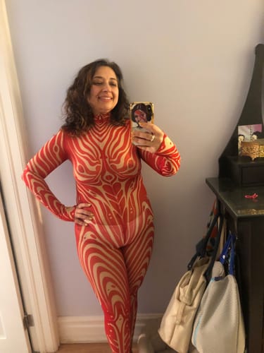 Customer photo review of Ruby Mirage Mesh Costume