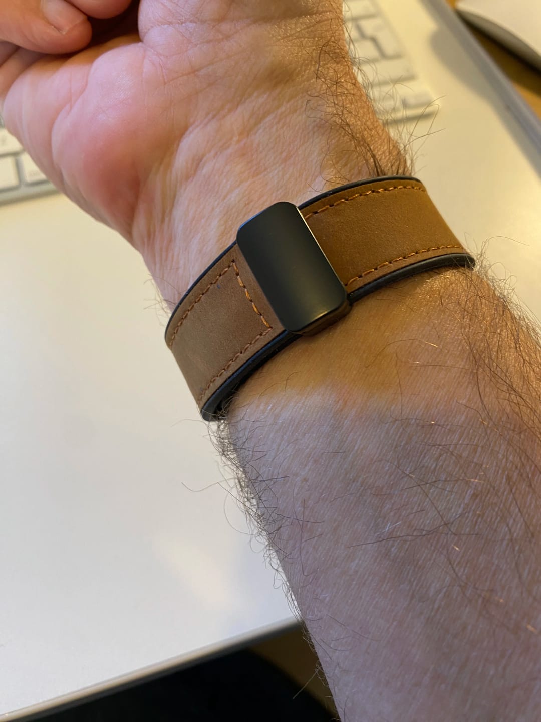 Customer photo review of Apple Watch Genuine Leather Band - Stylish Magnetic Strap