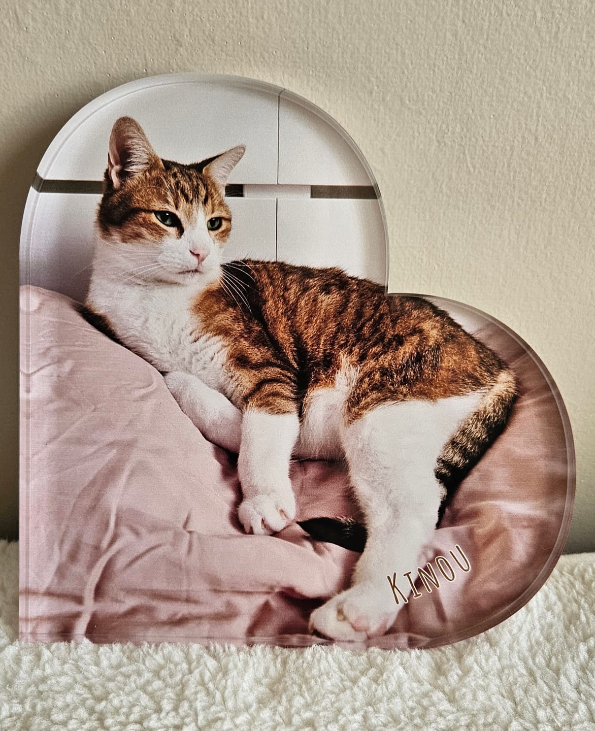 Customer photo review of Avec photo - Cœur en verre personnalisé