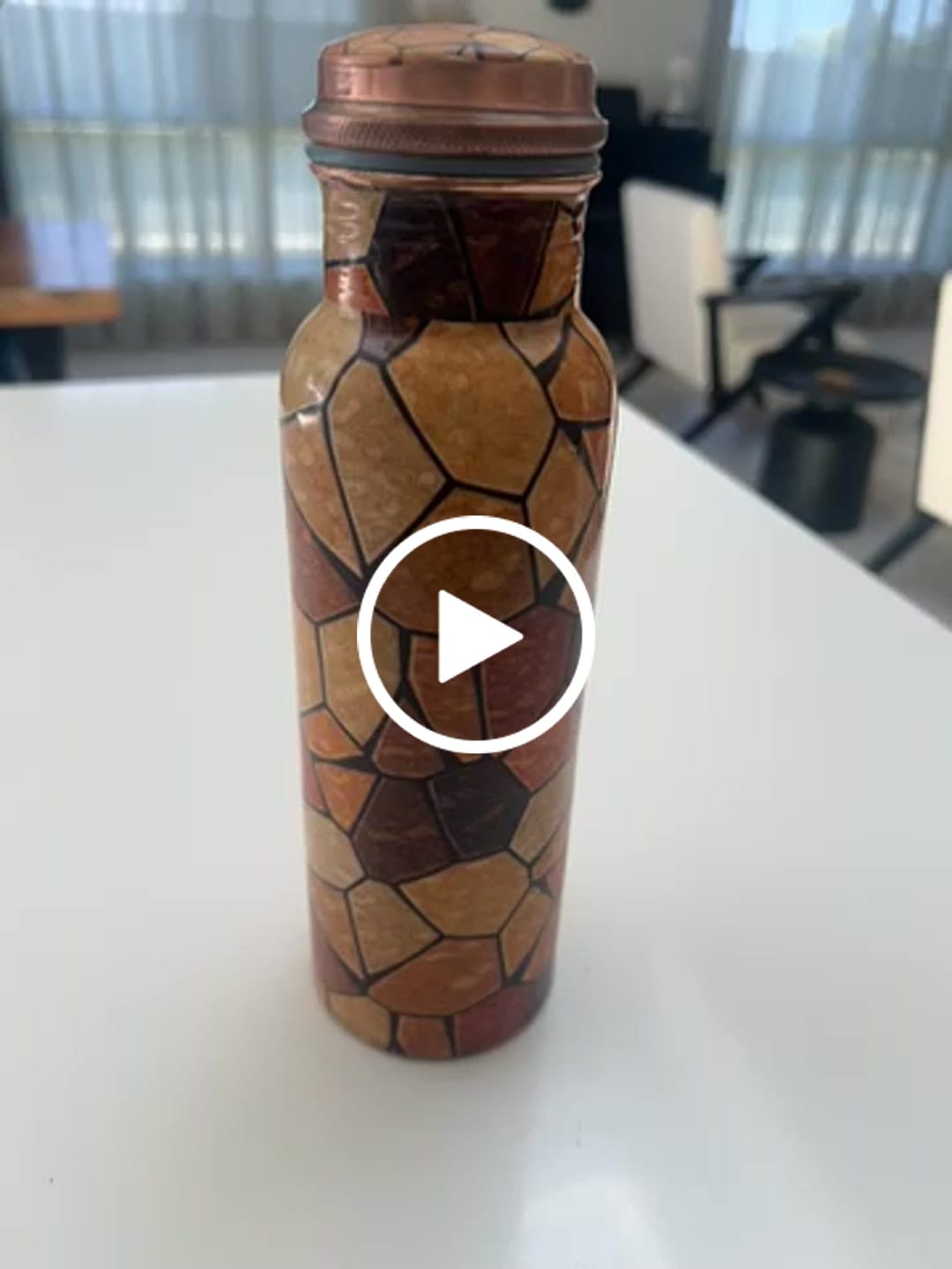 Customer video review of Leaf Meena Print Copper Water Bottle