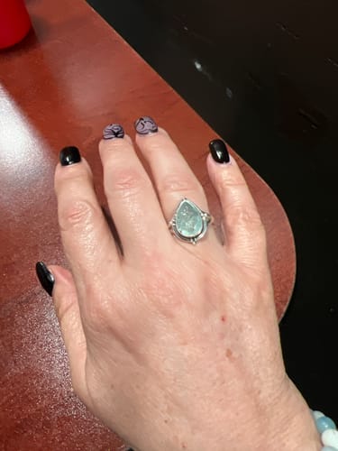 Customer photo review of Teardrop Aquamarine Ring Sterling Silver