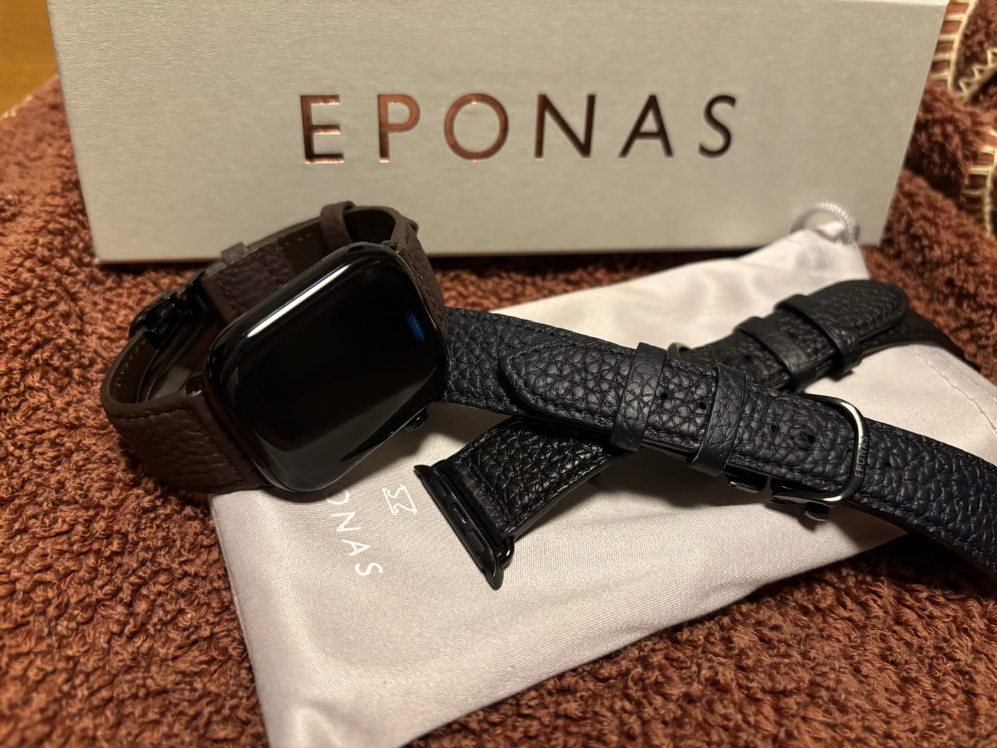Customer photo review of Apple Watch用レザーバンド　アントウェルペンダークブラウン/ブラウンステッチ