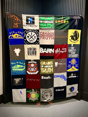 T-shirt quilt from university by Justin from TX
