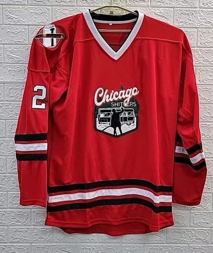 Customer photo review of Chicago Shitters Cousin Eddie Christmas Vacation Style Hockey Jersey