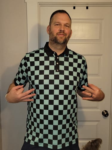 Customer photo review of Checkered - Teal/Black