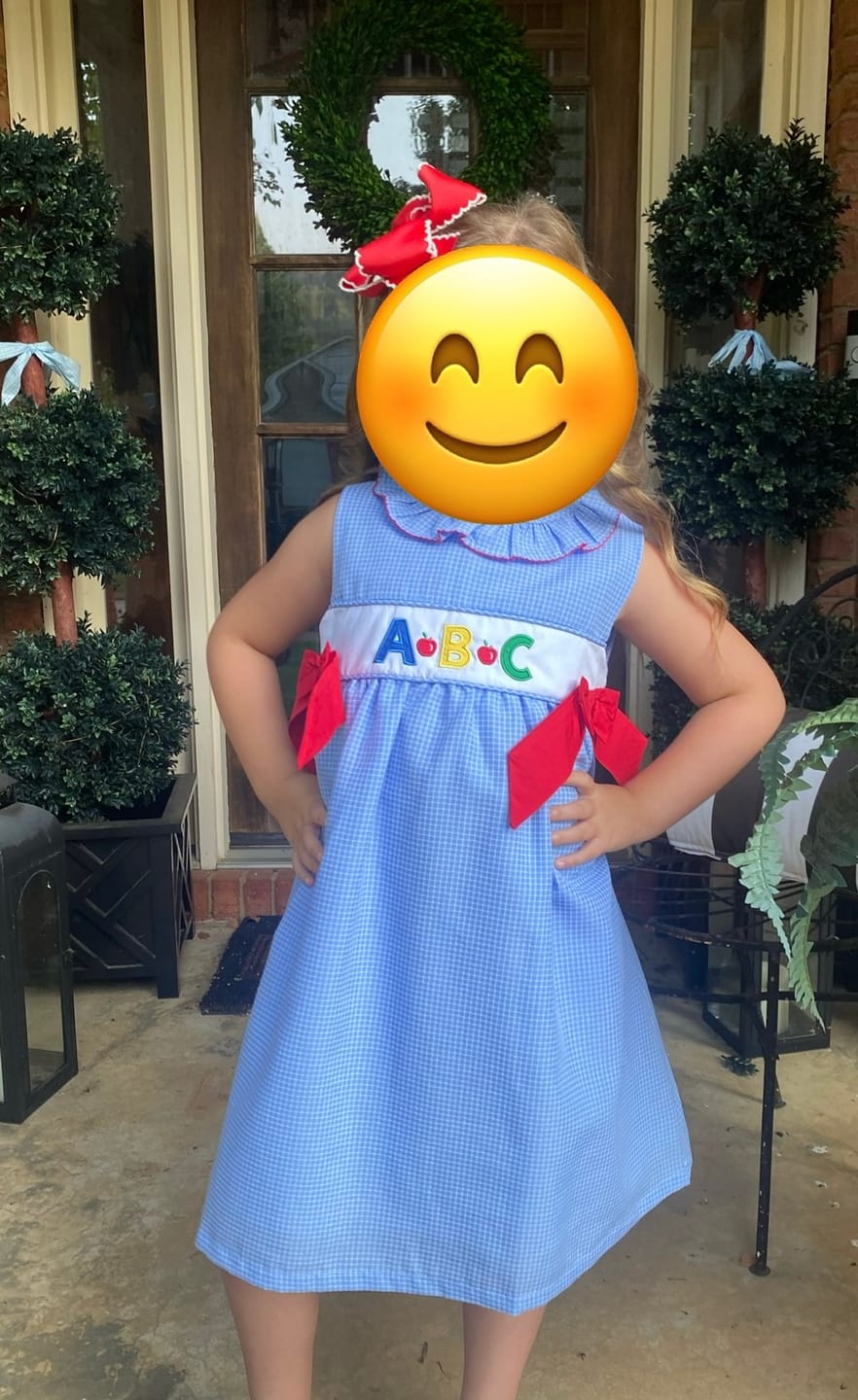 Customer photo review of ABC Blue Windowpane Avery Dress