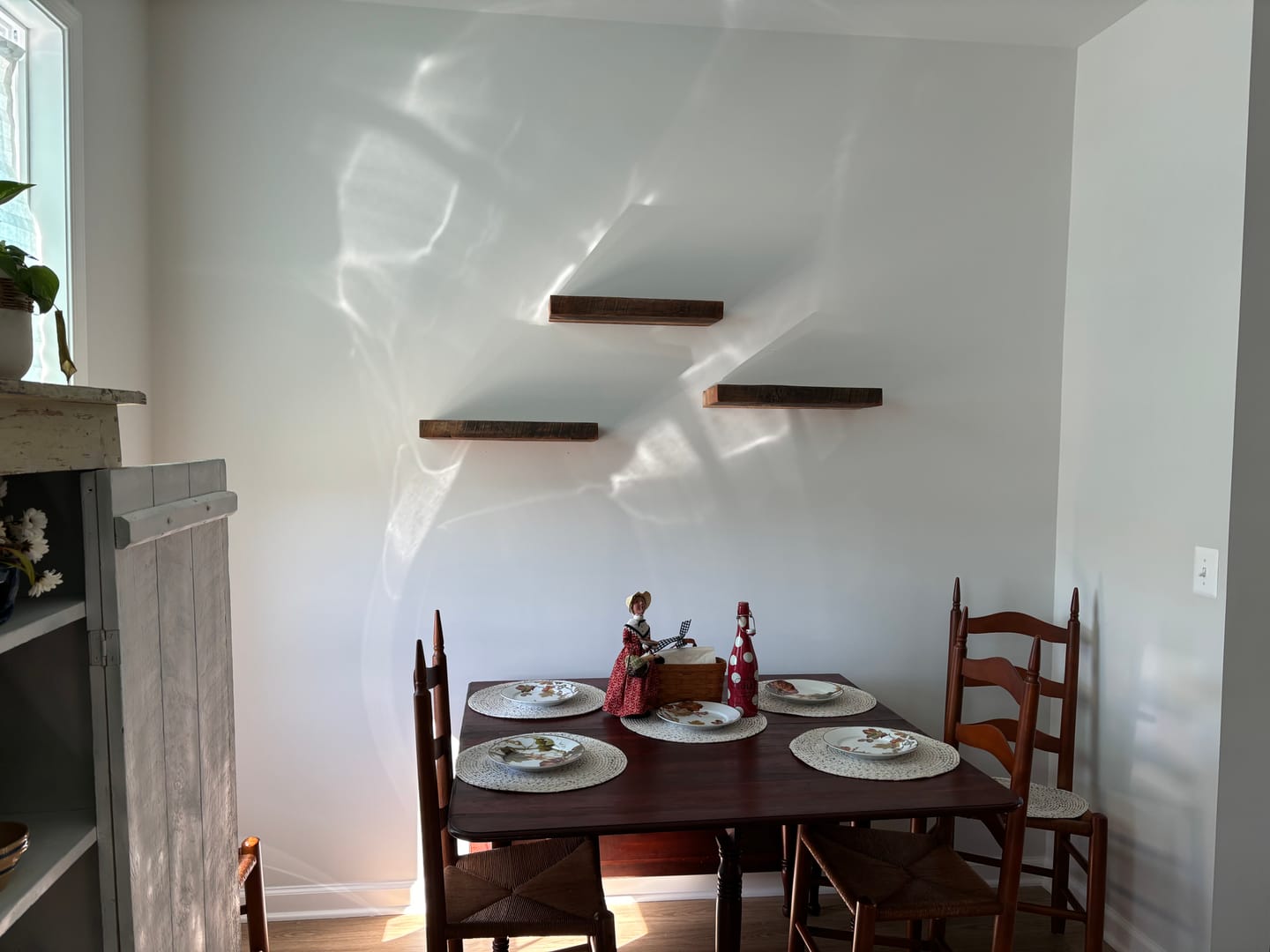 Customer photo review of RECLAIMED WOOD FLOATING SHELVES