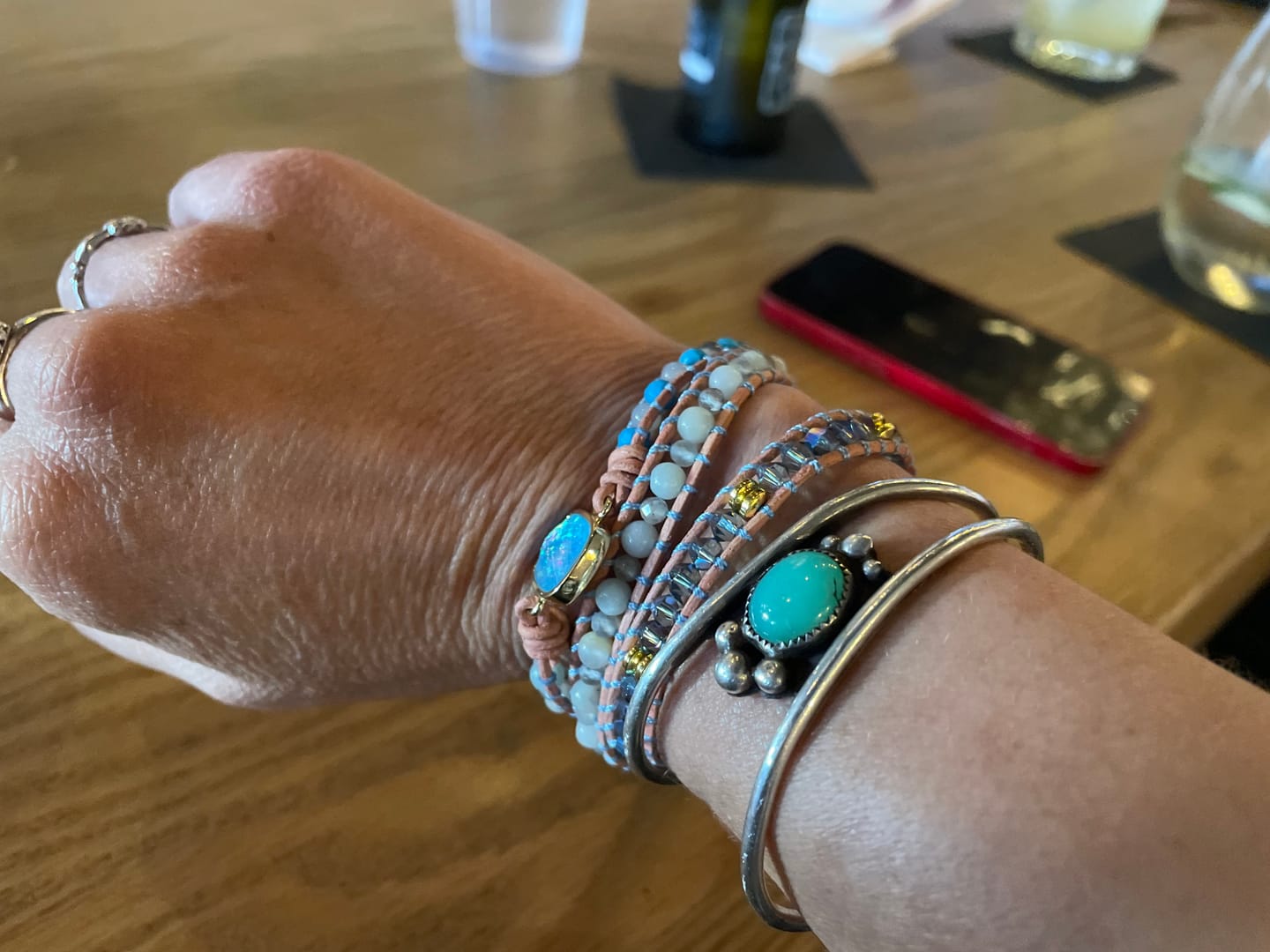 Customer photo review of Square Opal Healing Wrap Bracelet