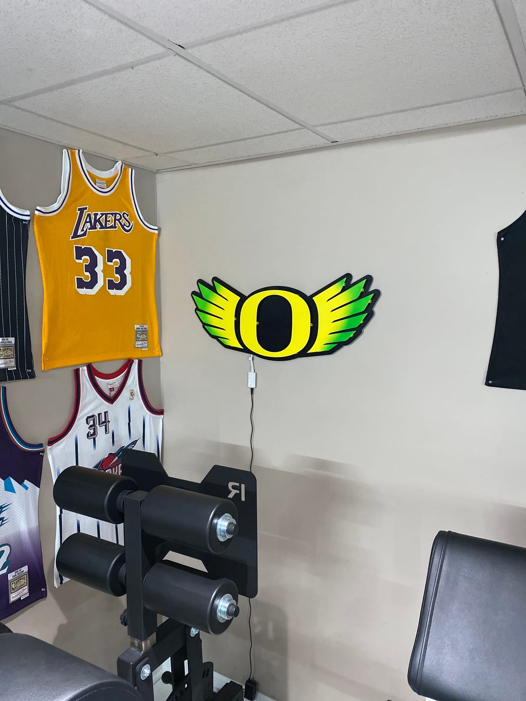 Customer photo review of Oregon Ducks "WINGED O" 3D Vintage Metal Wall Art