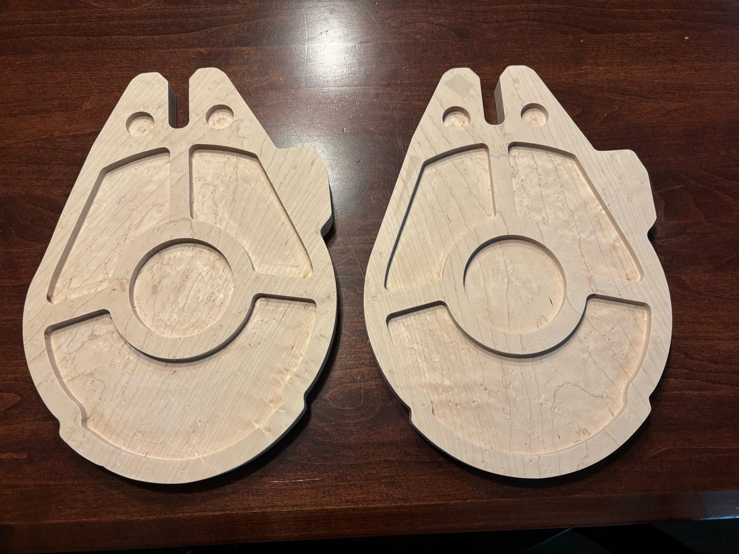 Customer photo review of 14.0x9.8" Falcon Spaceship Tray 22 Acrylic Router Template