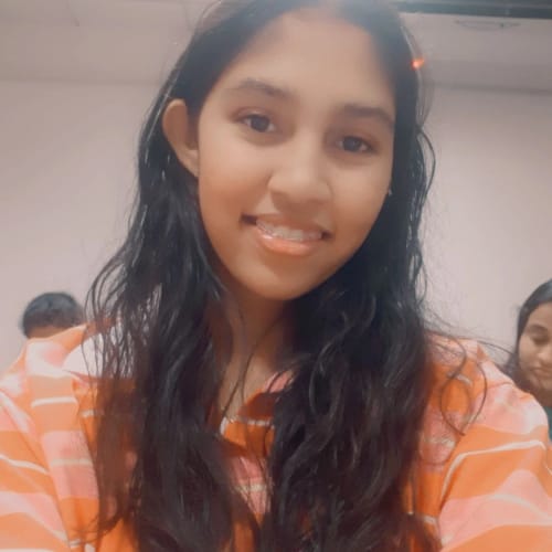 Customer photo review of Sunset Stripes Crop Polo Tee