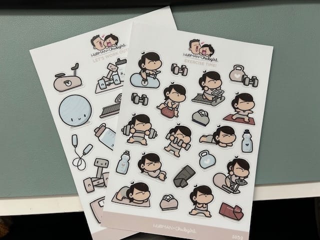 Customer photo review of Sticker Sheet - Exercise Time!