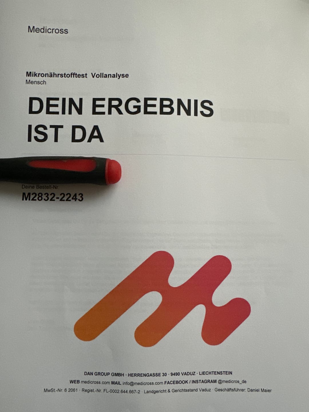 Customer photo review of Haaranalyse - Mikronährstoff Vollanalyse