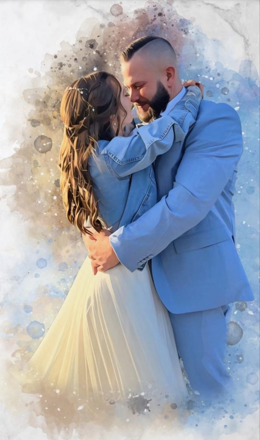 Customer photo review of Dein Hochzeitsfoto als Aquarell Poster | Geschenk zur Hochzeit
