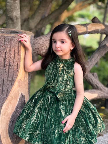 Customer photo review of Cute Baby Girl Beauty Pageant Dress Toddler Velvet Birthday Party Princess Dress