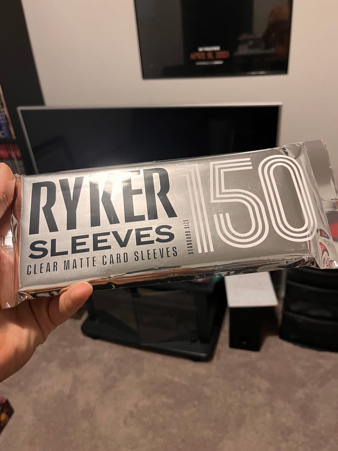 Customer photo review of Clear Matte Standard Size Card Sleeves
