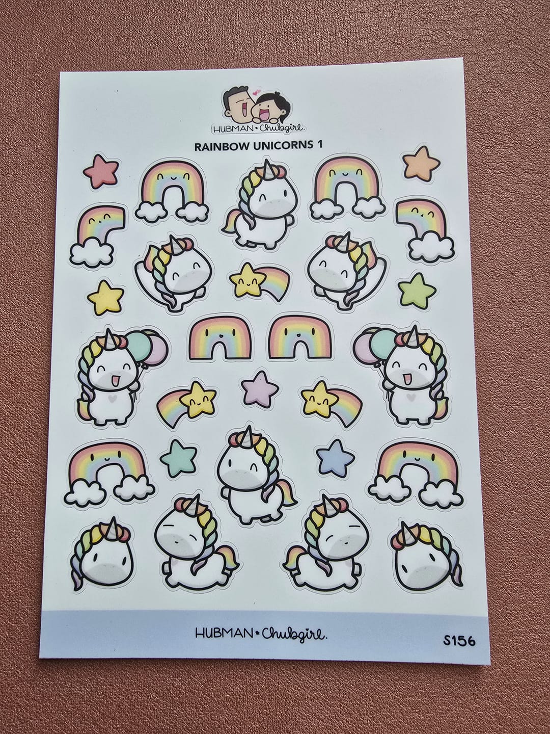 Customer photo review of Rainbow Unicorns 1 Sticker Sheet