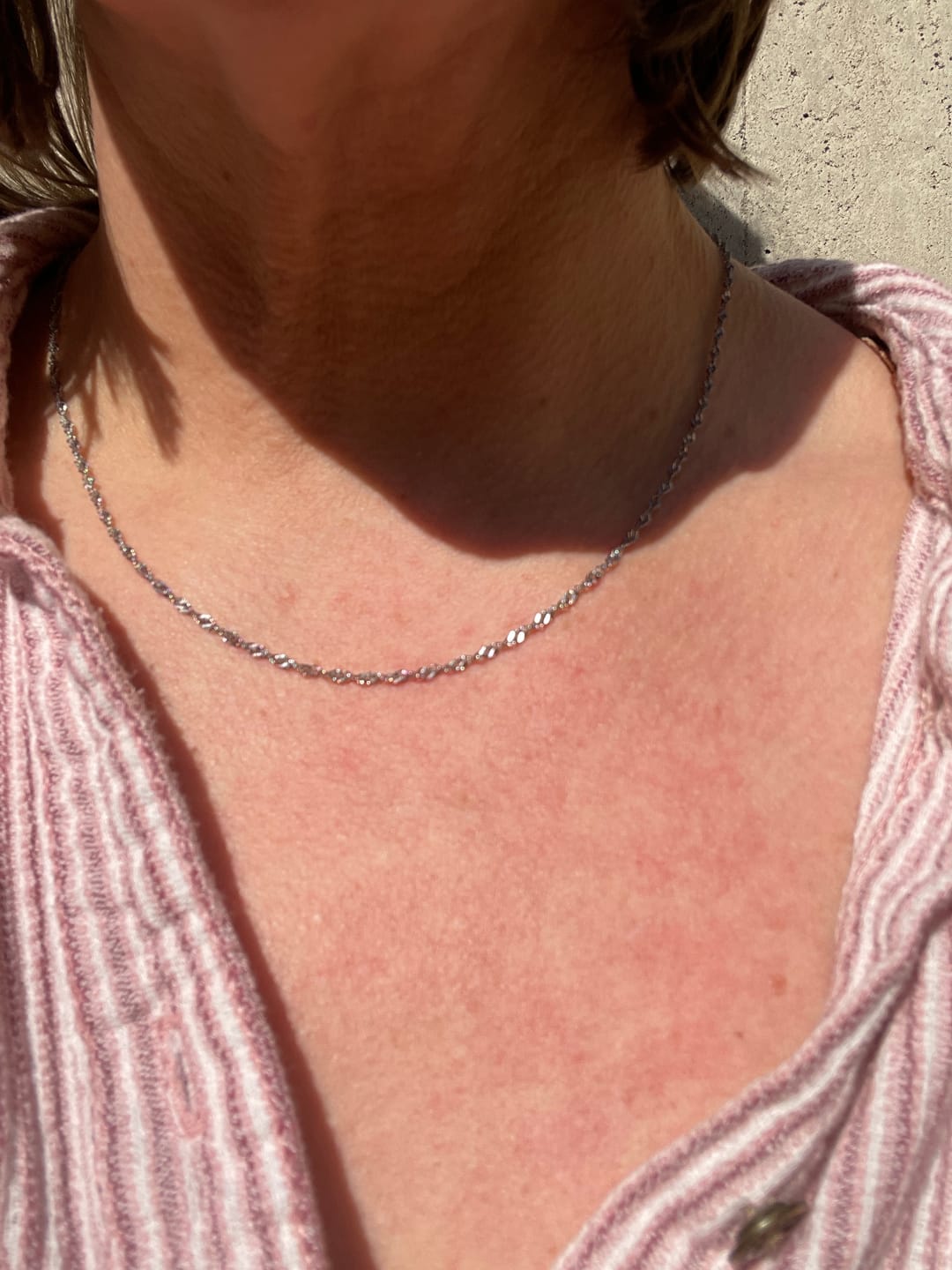 Customer photo review of Mila Twist Silver Chain Necklace