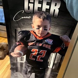 Customer photo review of Custom Sports Banner - Our House Football