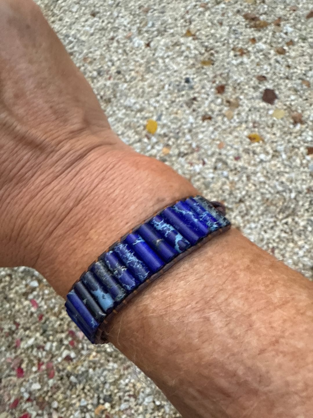 Customer photo review of Men's Warrior Jasper Bracelet