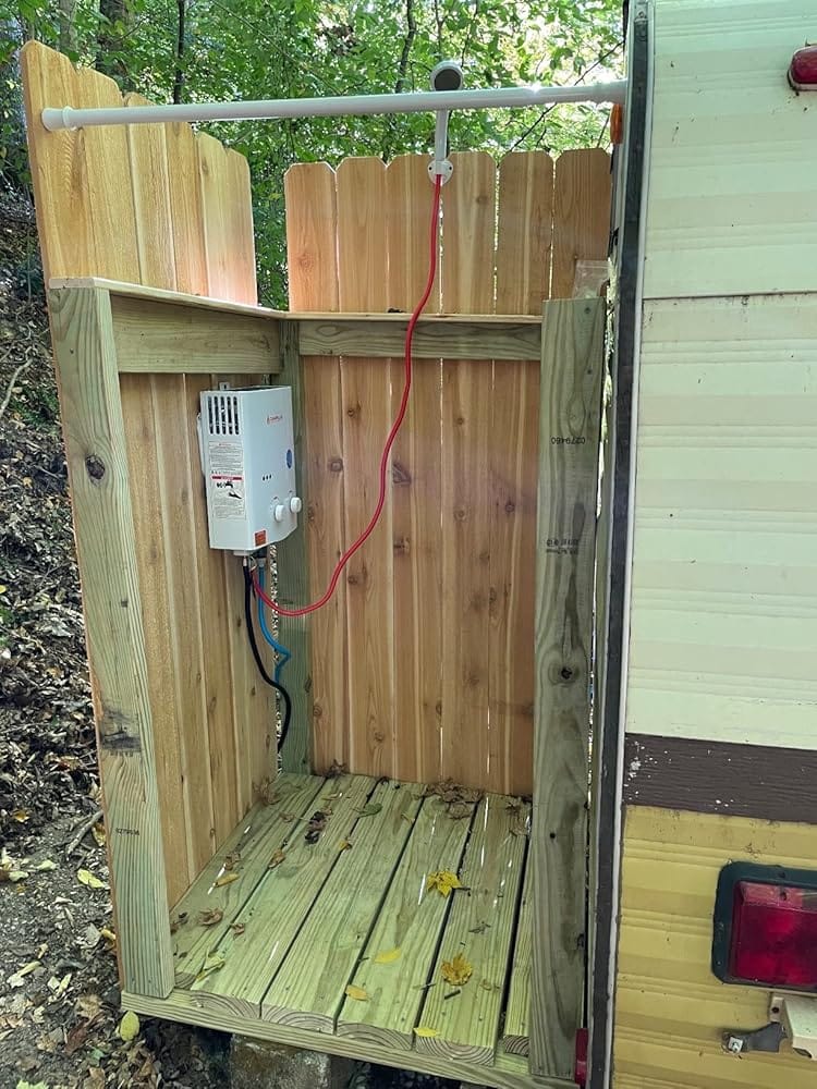 Customer photo review of Camplux 5L Portable Tankless Water Heater - Black