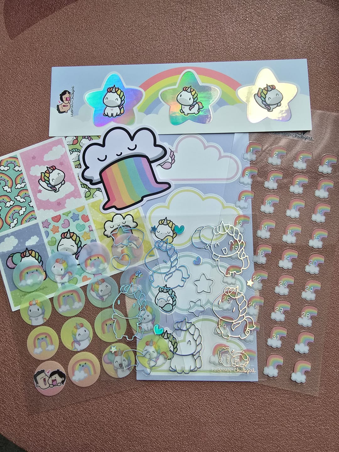Customer photo review of Rainbow Unicorns Variety Sticker Pack