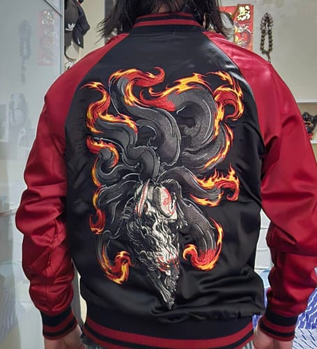 Customer photo review of Fiery Nine Tailed Kitsune Sukajan Jacket