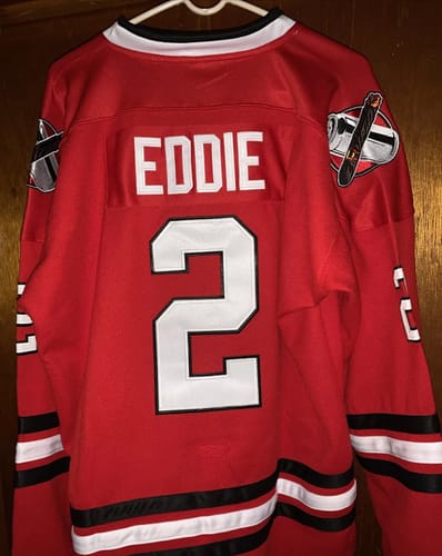 Customer photo review of Chicago Shitters Cousin Eddie Christmas Vacation Style Hockey Jersey