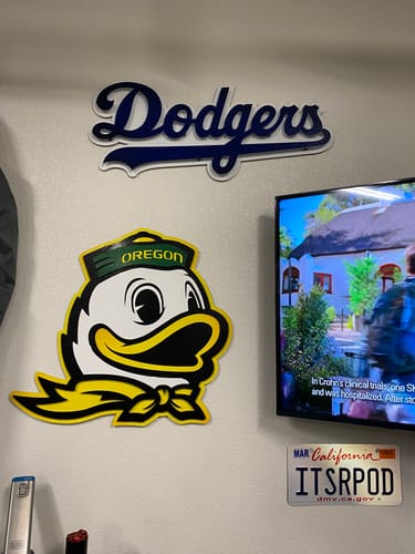 Customer photo review of Los Angeles Dodgers Script 3D Metal Wall Art