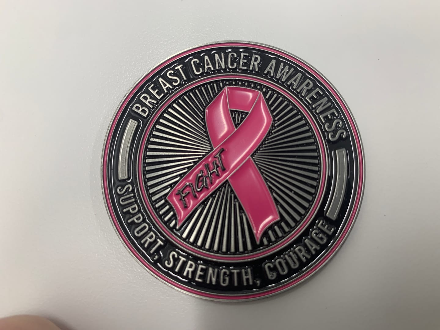 Customer photo review of Breast Cancer Awareness - Challenge Coin