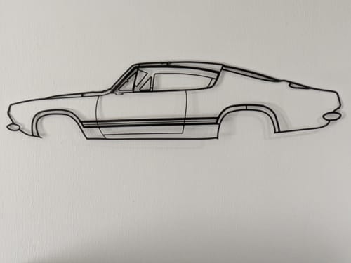 Customer photo review of 1967 Barracuda Fastback Metal Silhouette