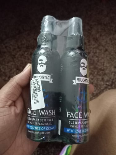 Customer photo review of Muuchstac Ocean Face Wash for Men | Fight Acne & Pimples, Brighten Skin, Clears Dirt, Oil Control, Refreshing Feel - Multi-Action Formula | 100 ml