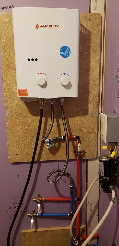 Customer photo review of Camplux 5L Portable Tankless Water Heater - Black
