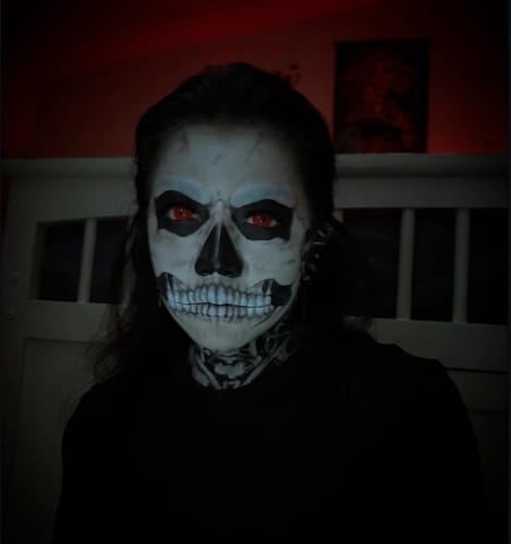 Customer photo review of Red Demon Doll Eye Mini Sclera Contact Lenses (17MM)