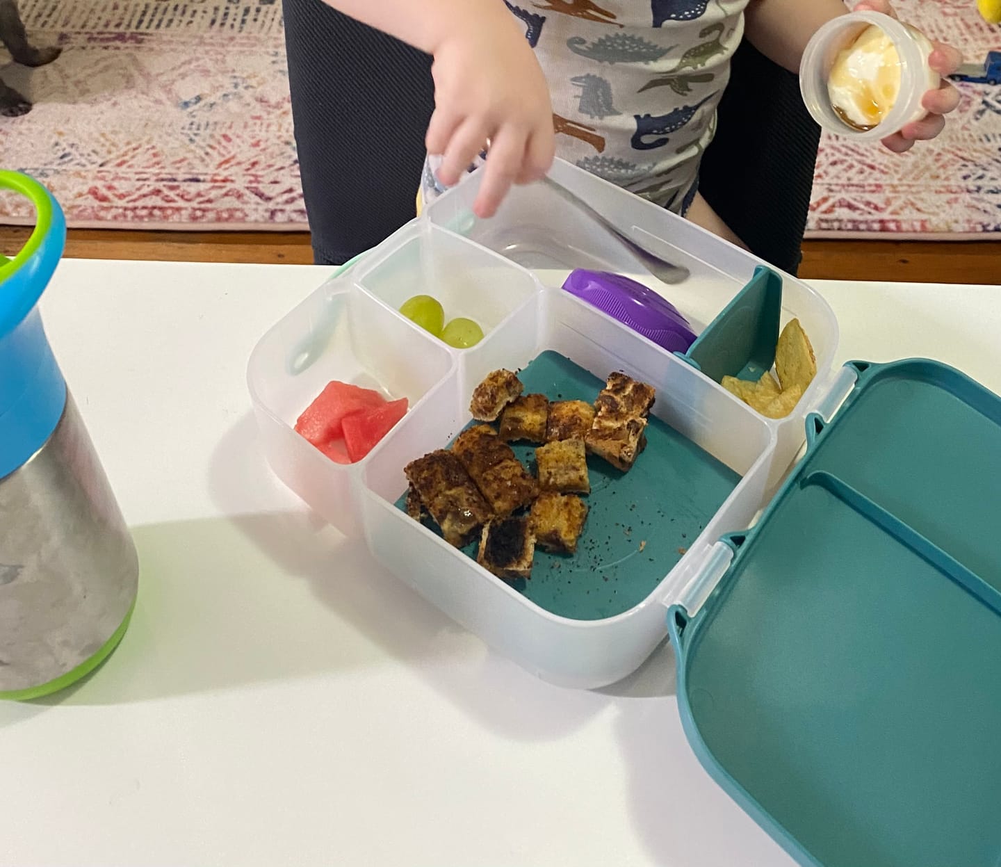 Customer photo review of b.box Mini Lunchbox - Blue Blaze